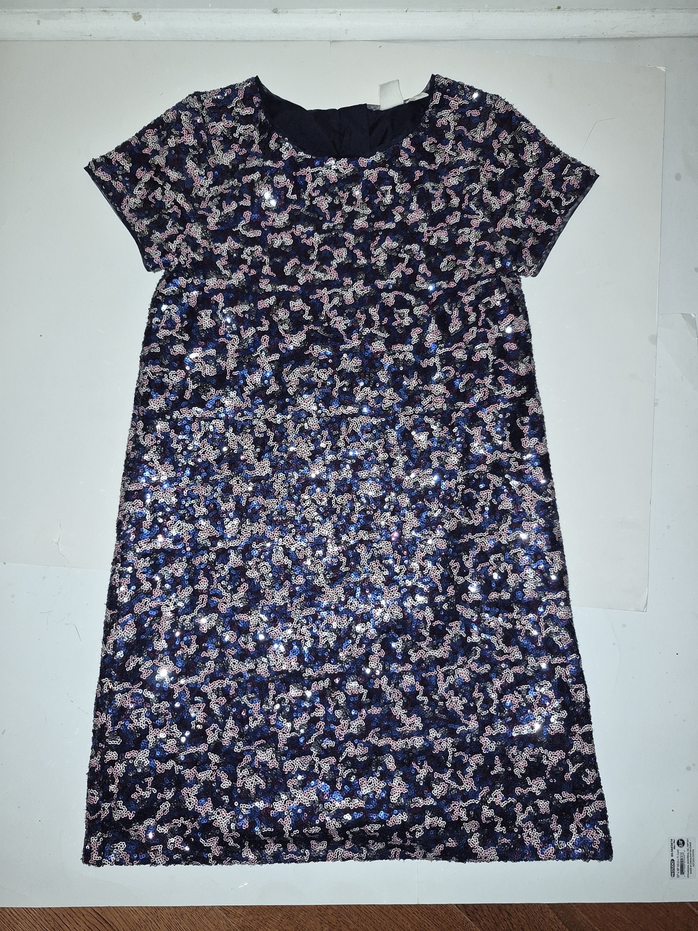GAP Girls' Navy Sequin Shift Dress Size 10